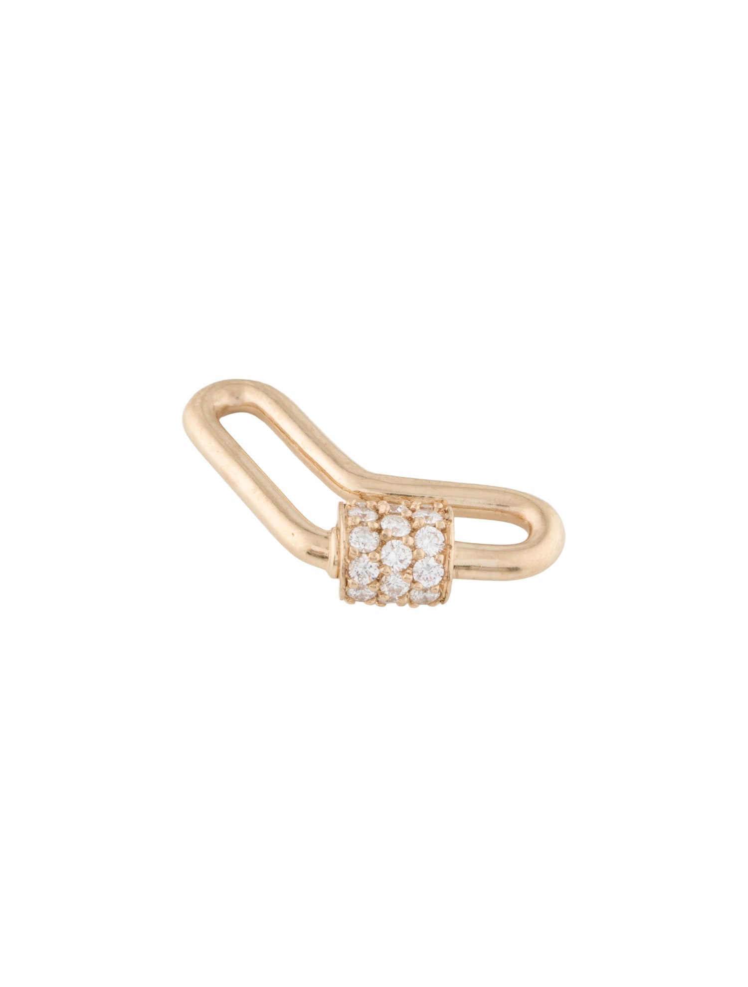 Marla Aaron 14K Diamond Boomerang Lock