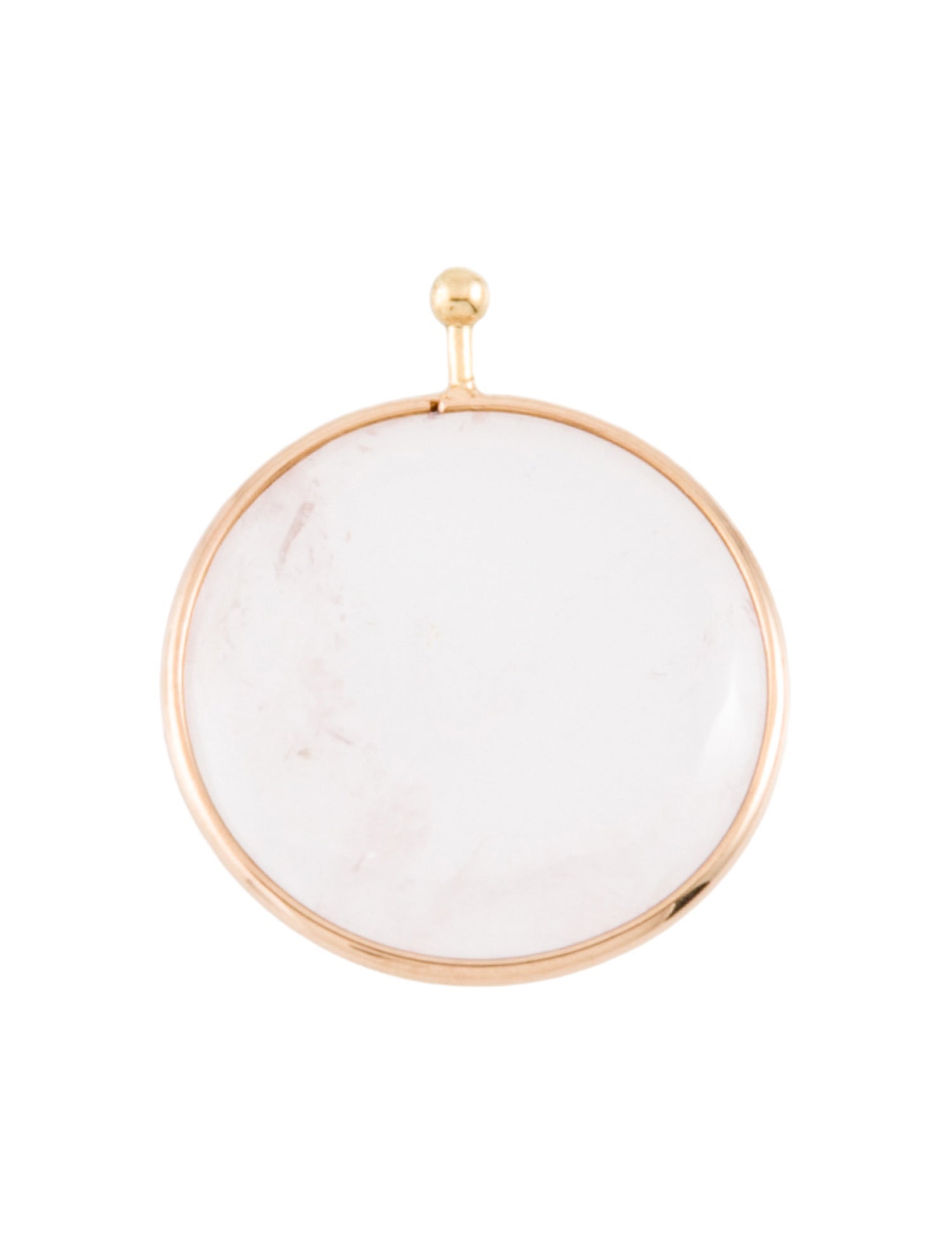 Marla Aaron 18K Rose Quartz Mini Disc Charm