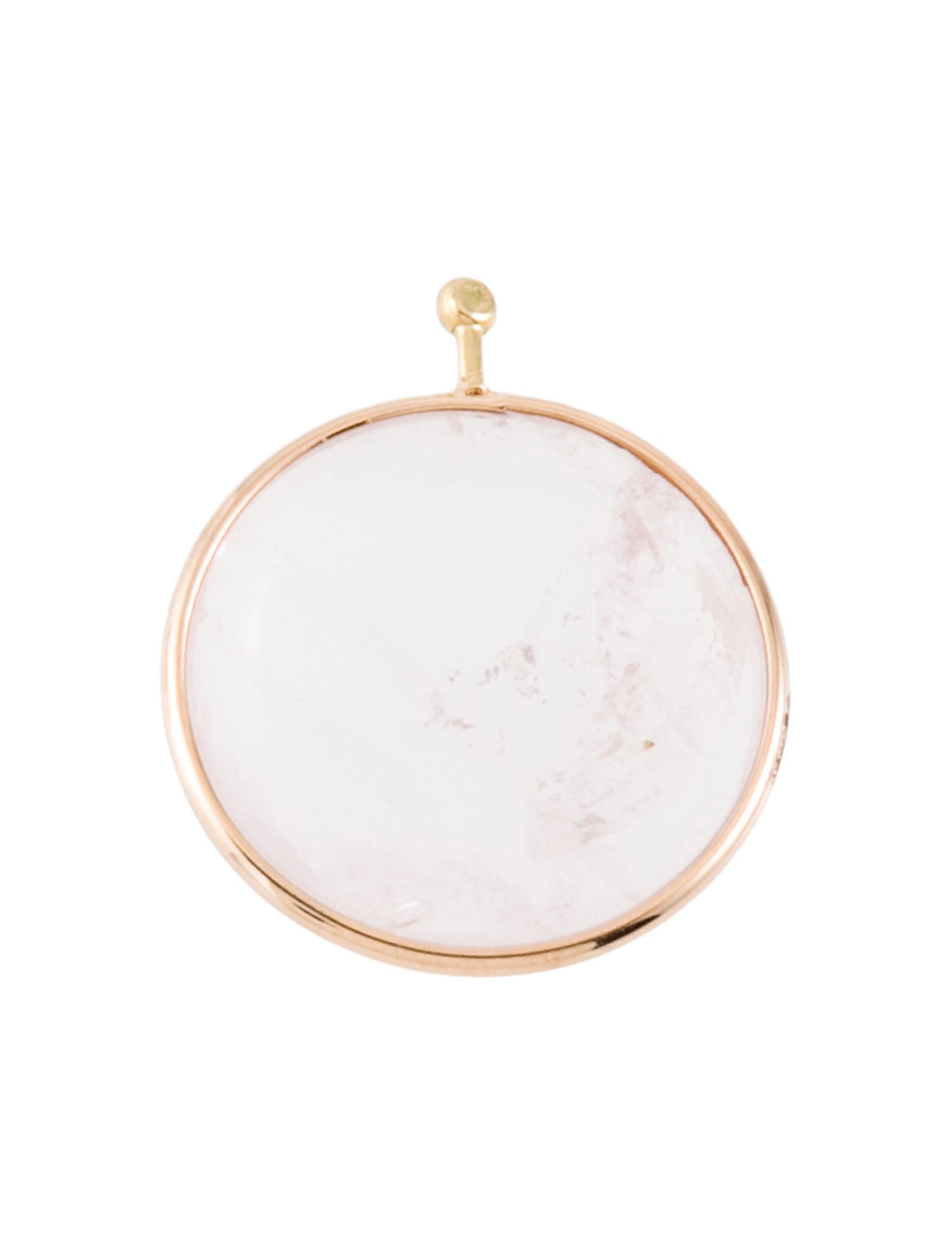 Marla Aaron 18K Rose Quartz Mini Disc Charm