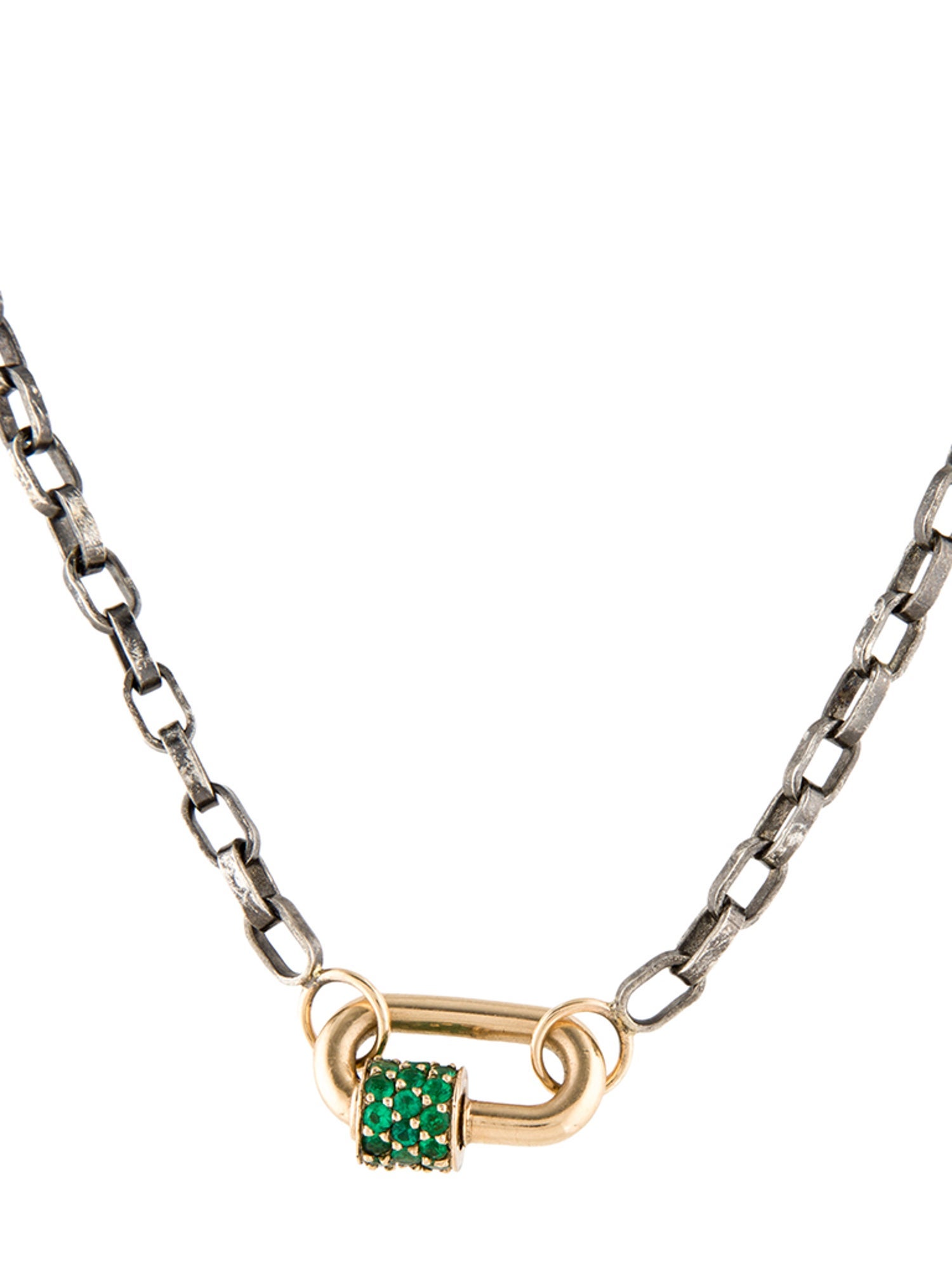 Marla Aaron Emerald Chubby Babylock Pendant Necklace