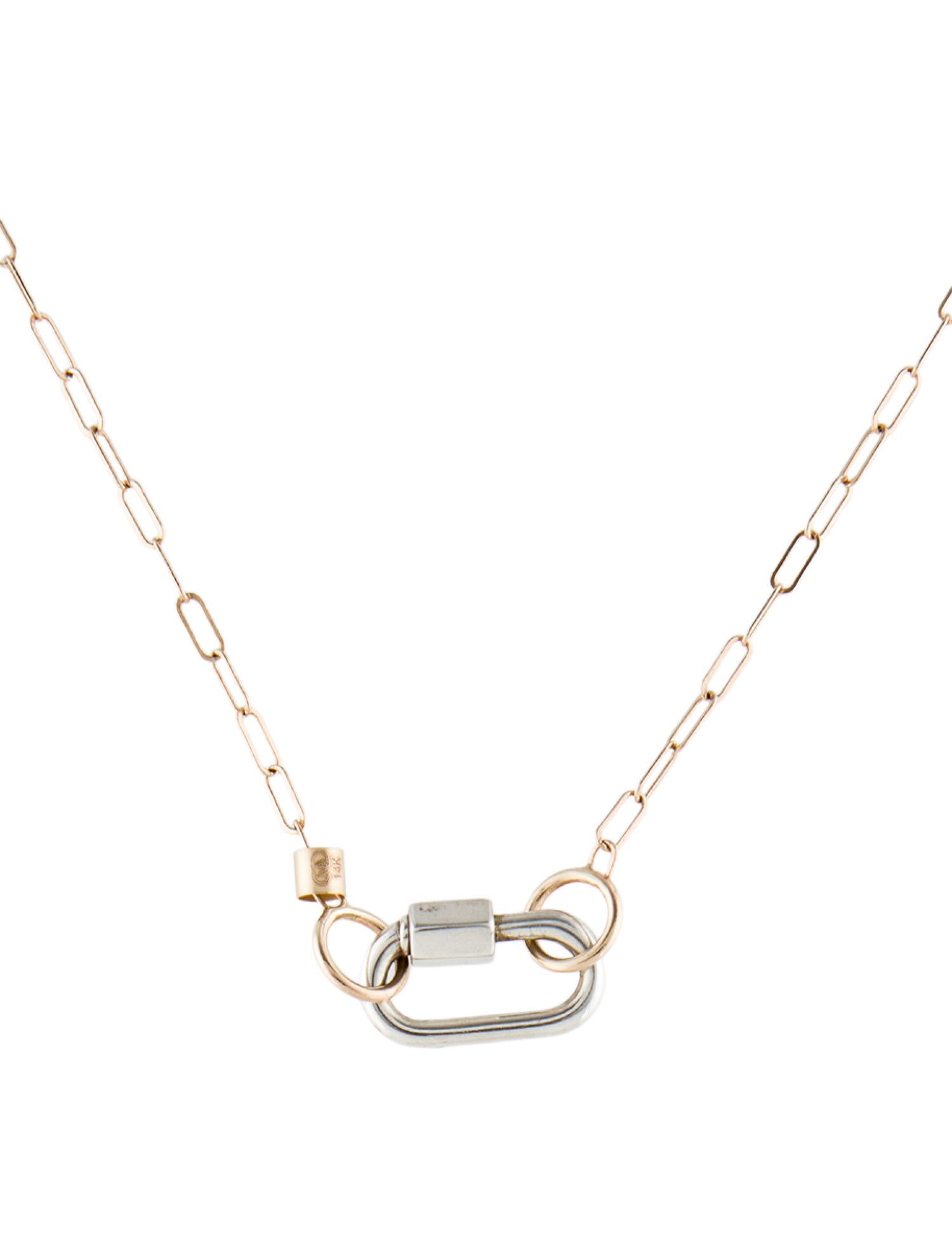 Marla Aaron 14K Square Link Chain w/ Silver Babylock