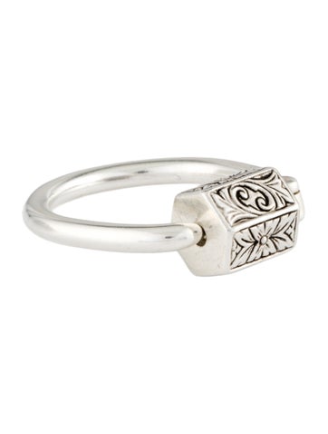 Pre-owned Marla Aaron Embossed Chubby Trundle Lock Cocktail Ring In Multi