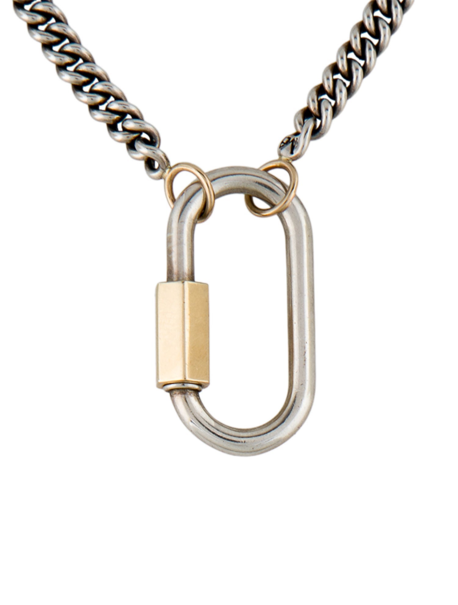 Marla Aaron Two-Tone Regular Lock & Heavy Curb Chain