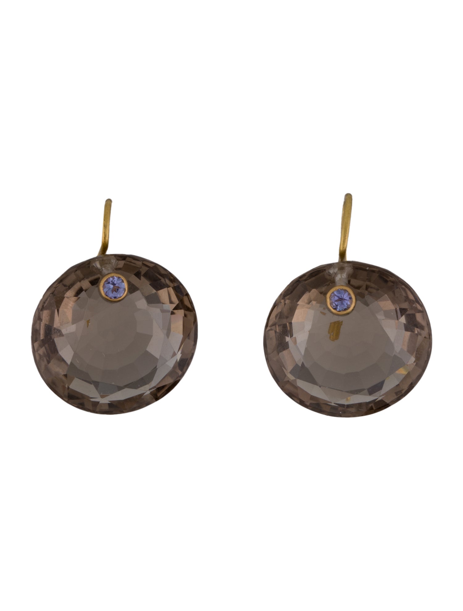 Marie-Hélène de Taillac 18K Smoky Quartz & Tanzanite Gem Earrings