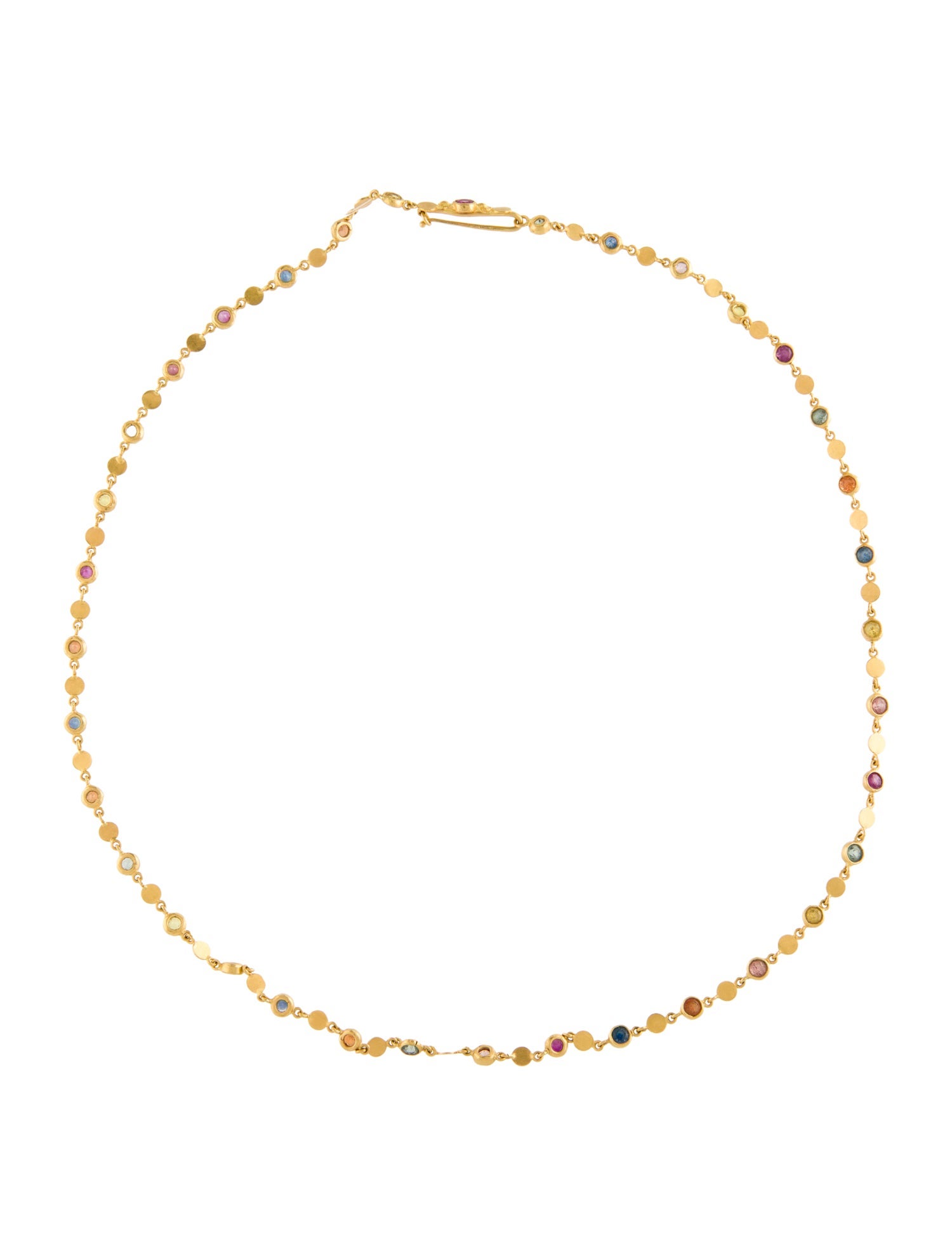 Marie-Hélène de Taillac 22K Multi Color Sapphire Station Necklace