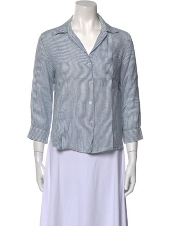 Margaret Howell Linen Striped Button-Up Top