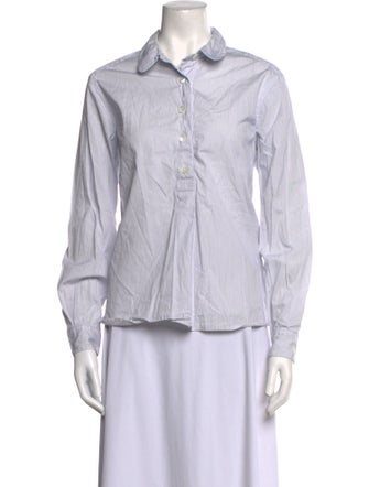 Margaret Howell Striped Long Sleeve Button-Up Top