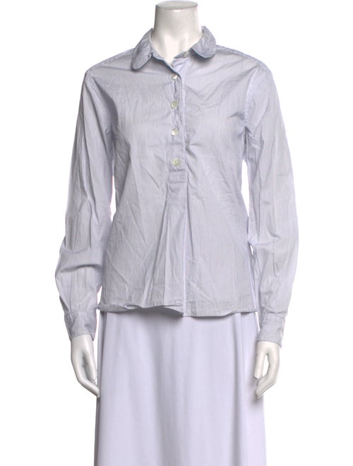 Margaret Howell Striped Long Sleeve Button-Up Top