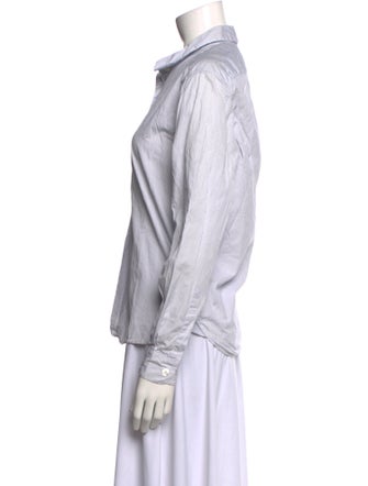 Margaret Howell Striped Long Sleeve Button-Up Top