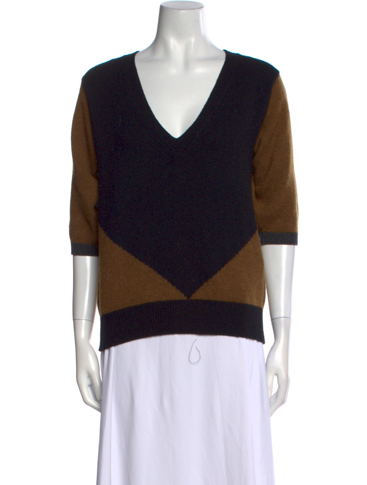Margaret Howell Merino Wool Colorblock Pattern Sweater