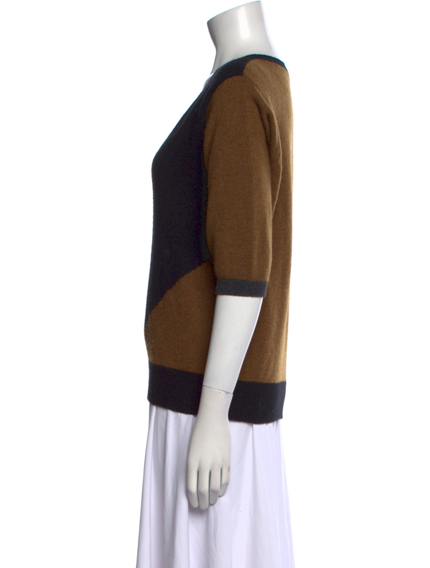 Margaret Howell Merino Wool Colorblock Pattern Sweater