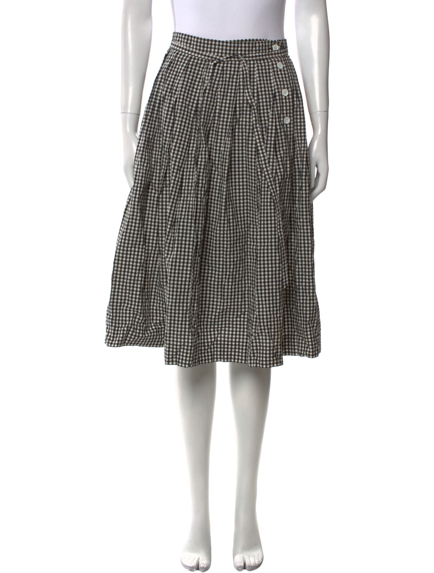 Margaret Howell Plaid Print Knee-Length Skirt