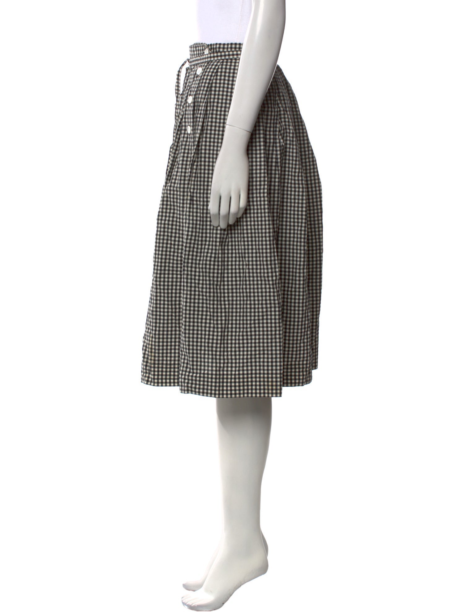 Margaret Howell Plaid Print Knee-Length Skirt