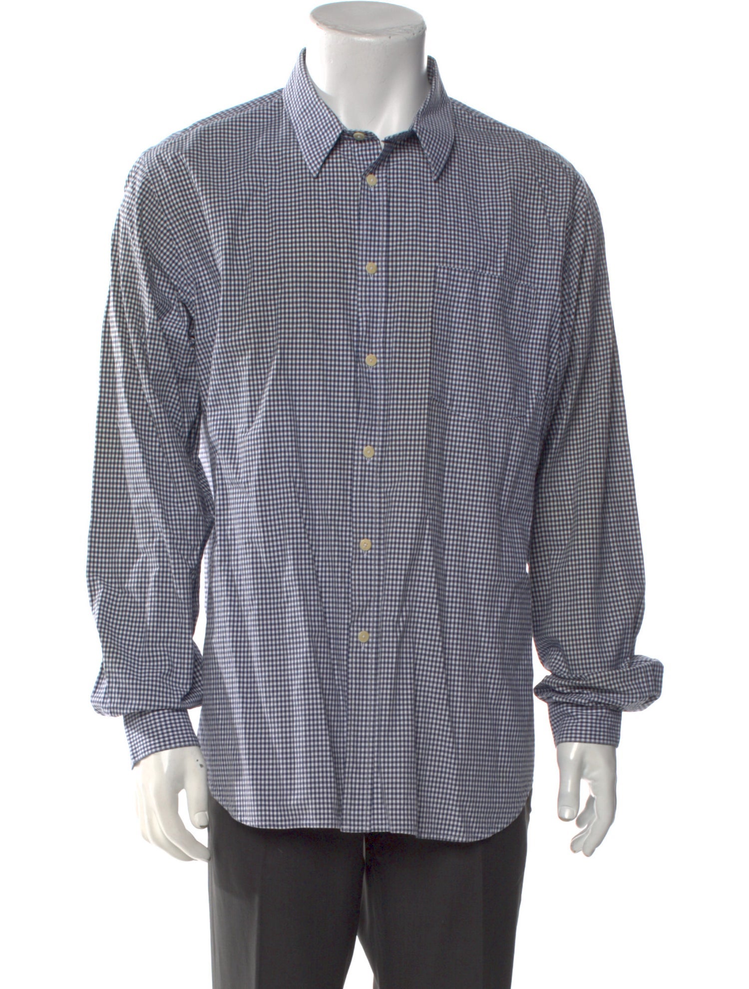 Margaret Howell Plaid Print Long Sleeve Shirt