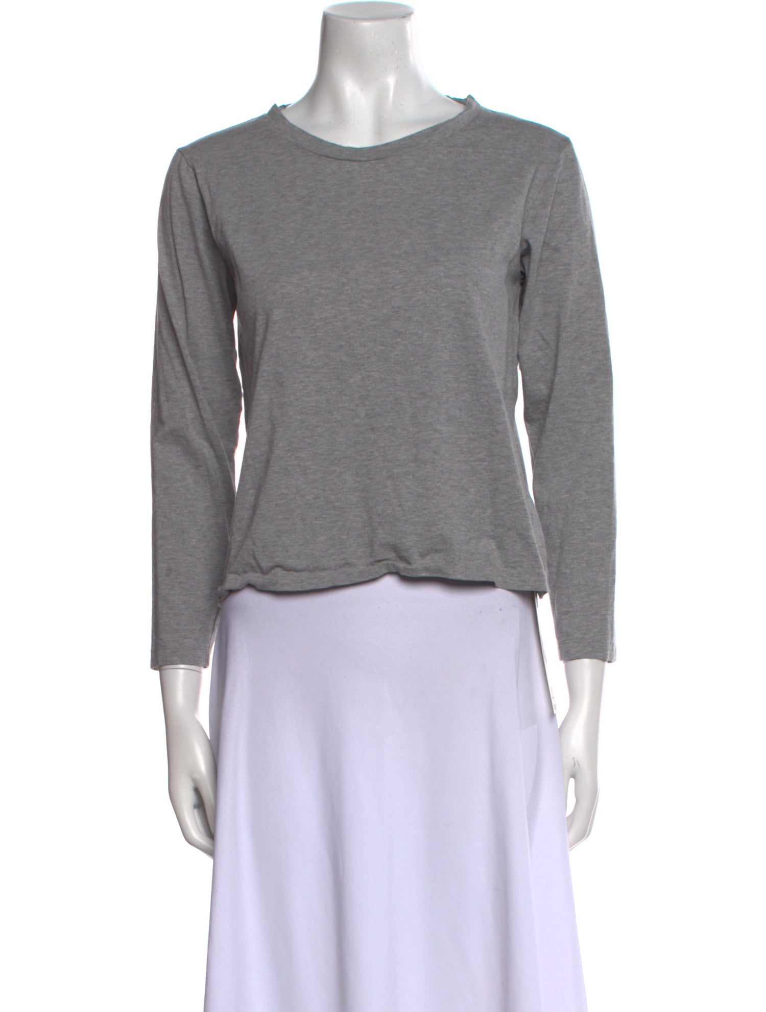 Margaret Howell Bateau Neckline Three-Quarter Sleeve Crop Top