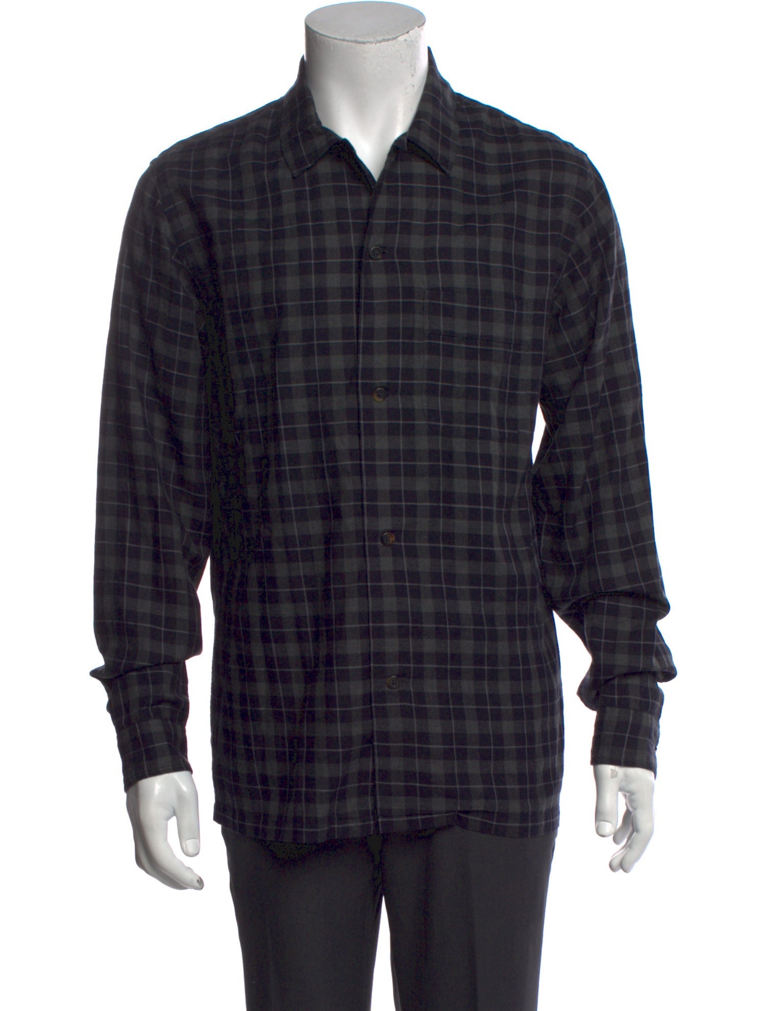 Margaret Howell Plaid Print Long Sleeve Shirt
