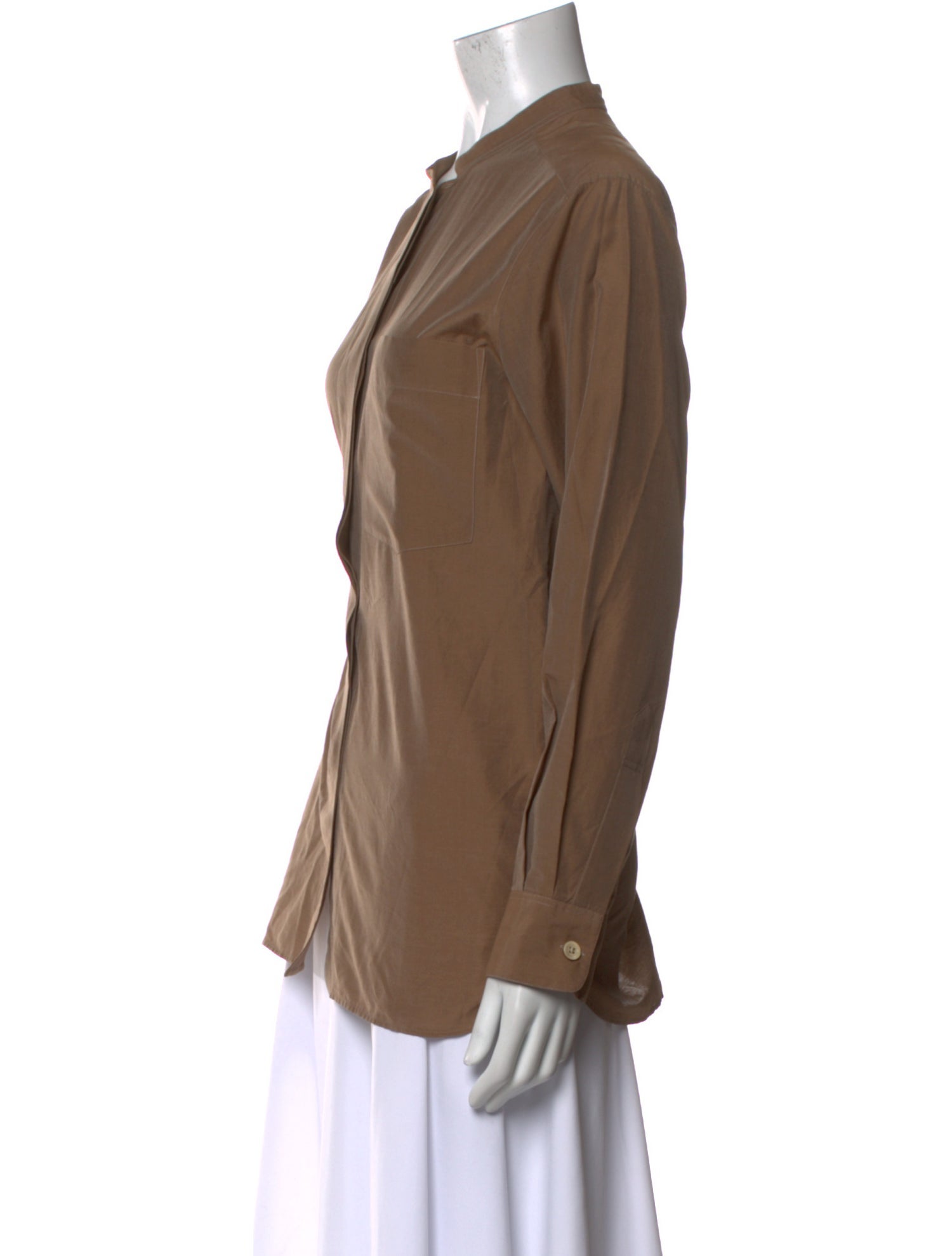 Margaret Howell Mock Neck Long Sleeve Button-Up Top w/ Tags