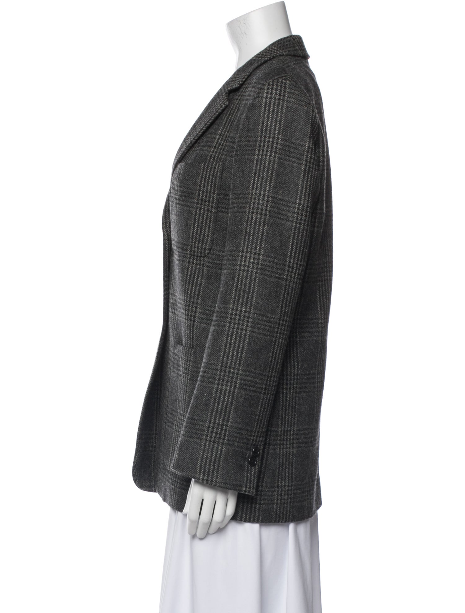 Margaret Howell Wool Plaid Print Blazer