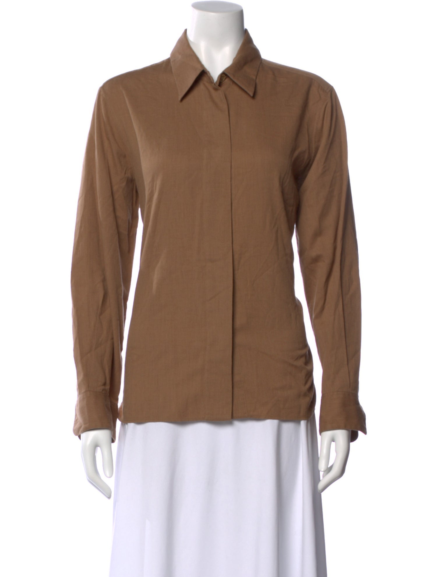 Margaret Howell Long Sleeve Button-Up Top
