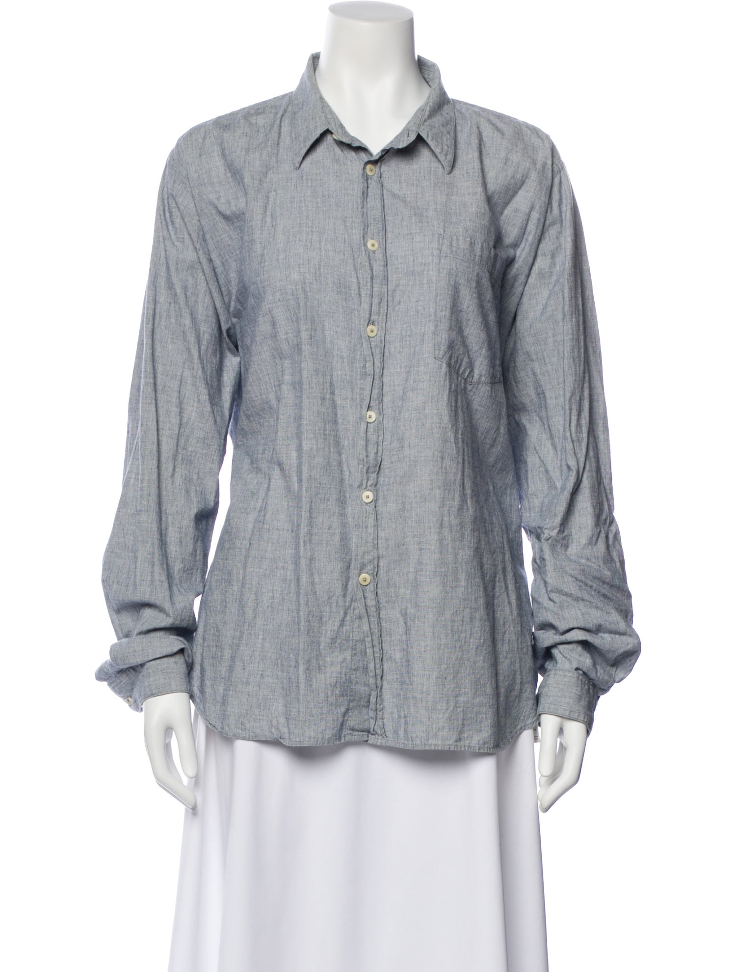 Margaret Howell Long Sleeve Button-Up Top