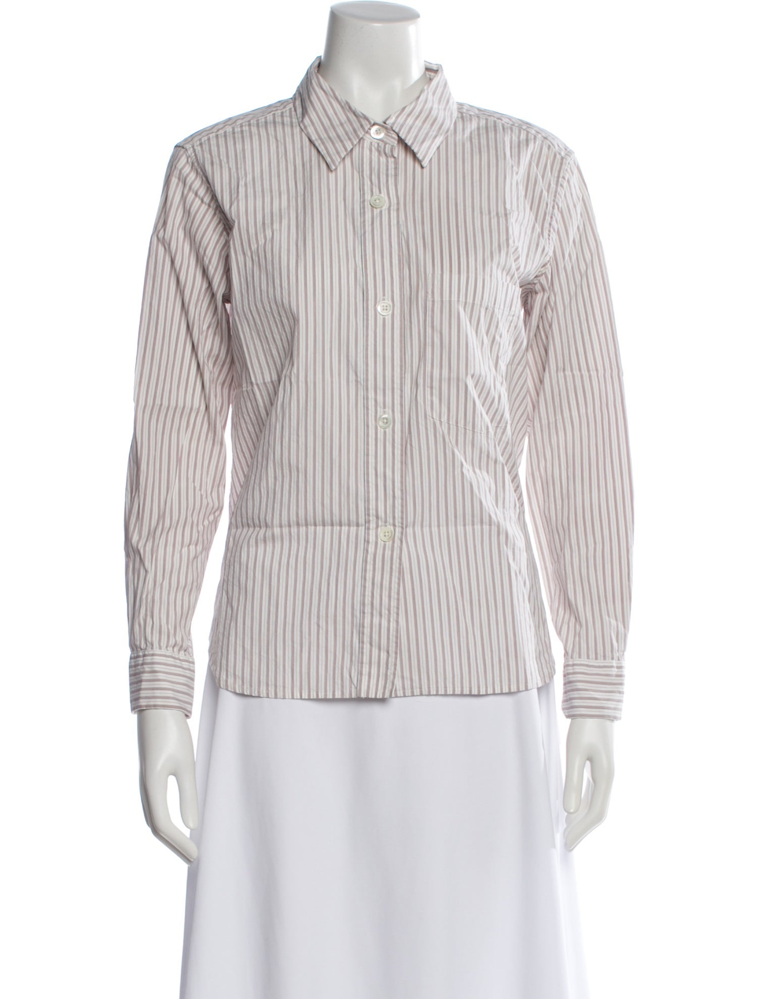 Margaret Howell Striped Long Sleeve Button-Up Top