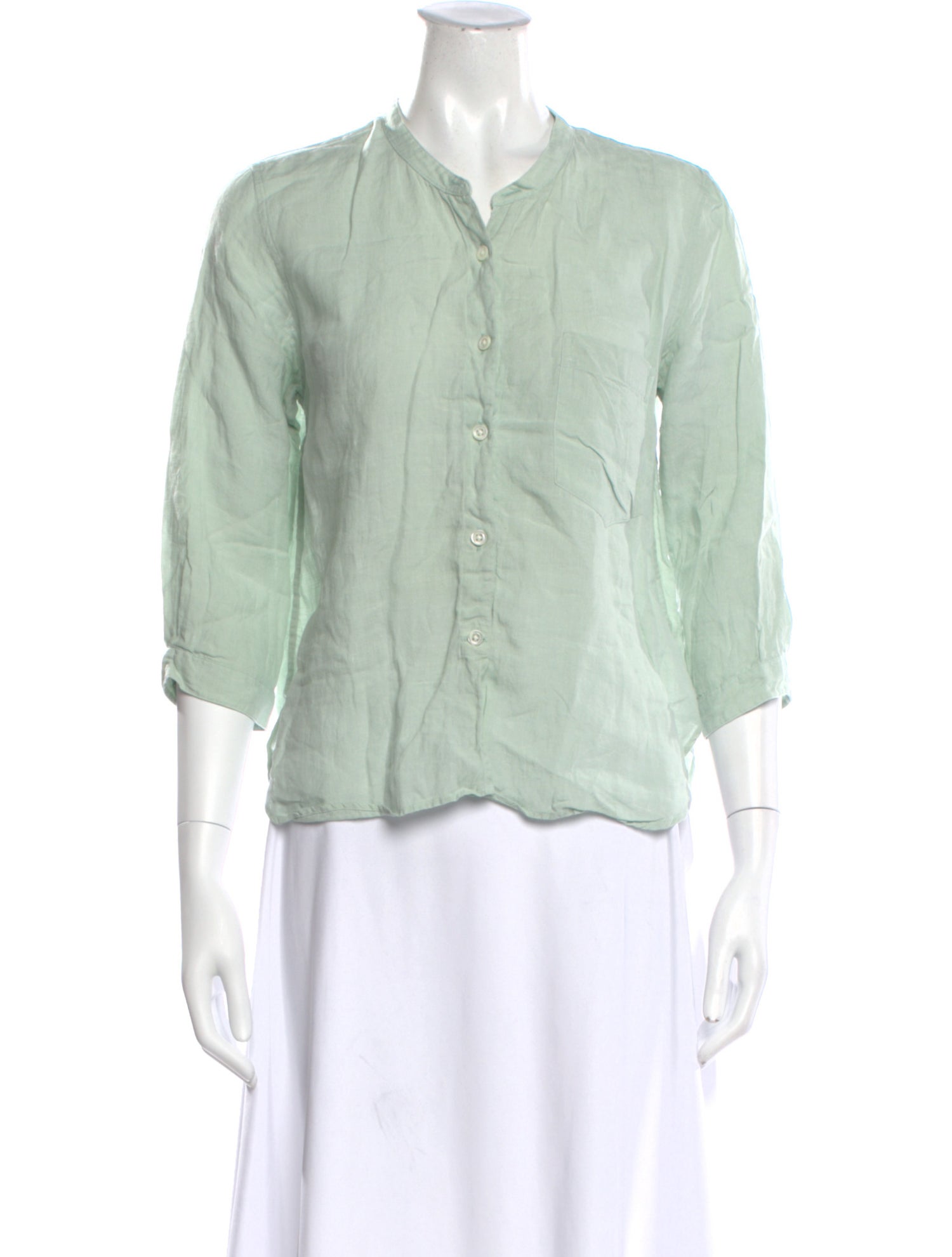 Margaret Howell Linen Three-Quarter Sleeve Blouse