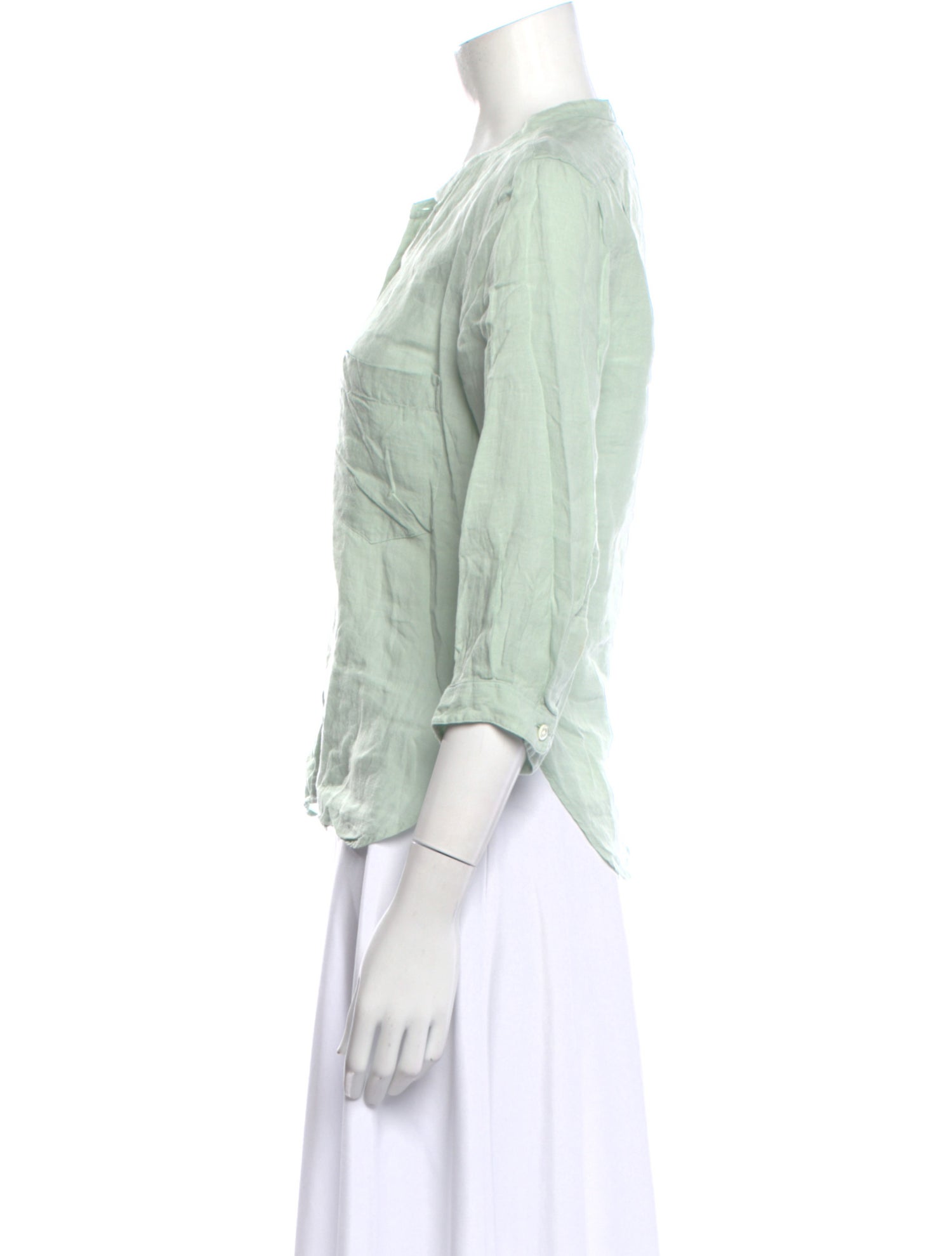 Margaret Howell Linen Three-Quarter Sleeve Blouse