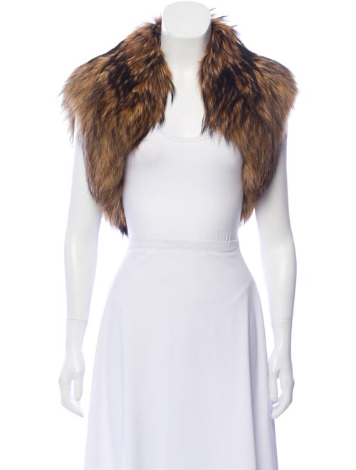 Michael Kors Cropped Fur Vest Beige