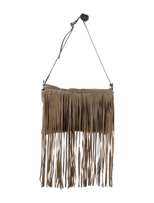 Michael Kors Suede Fringe Shoulder Bag Tan