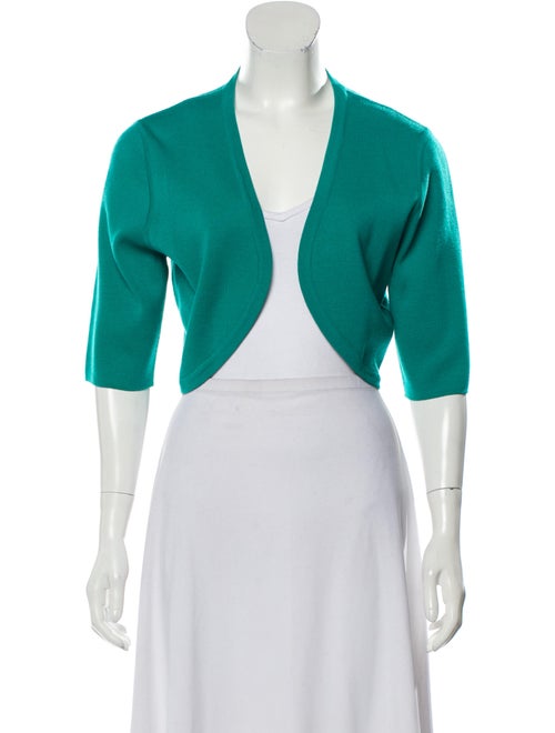 Michael Kors Wool Short Sleeve Cardigan Teal