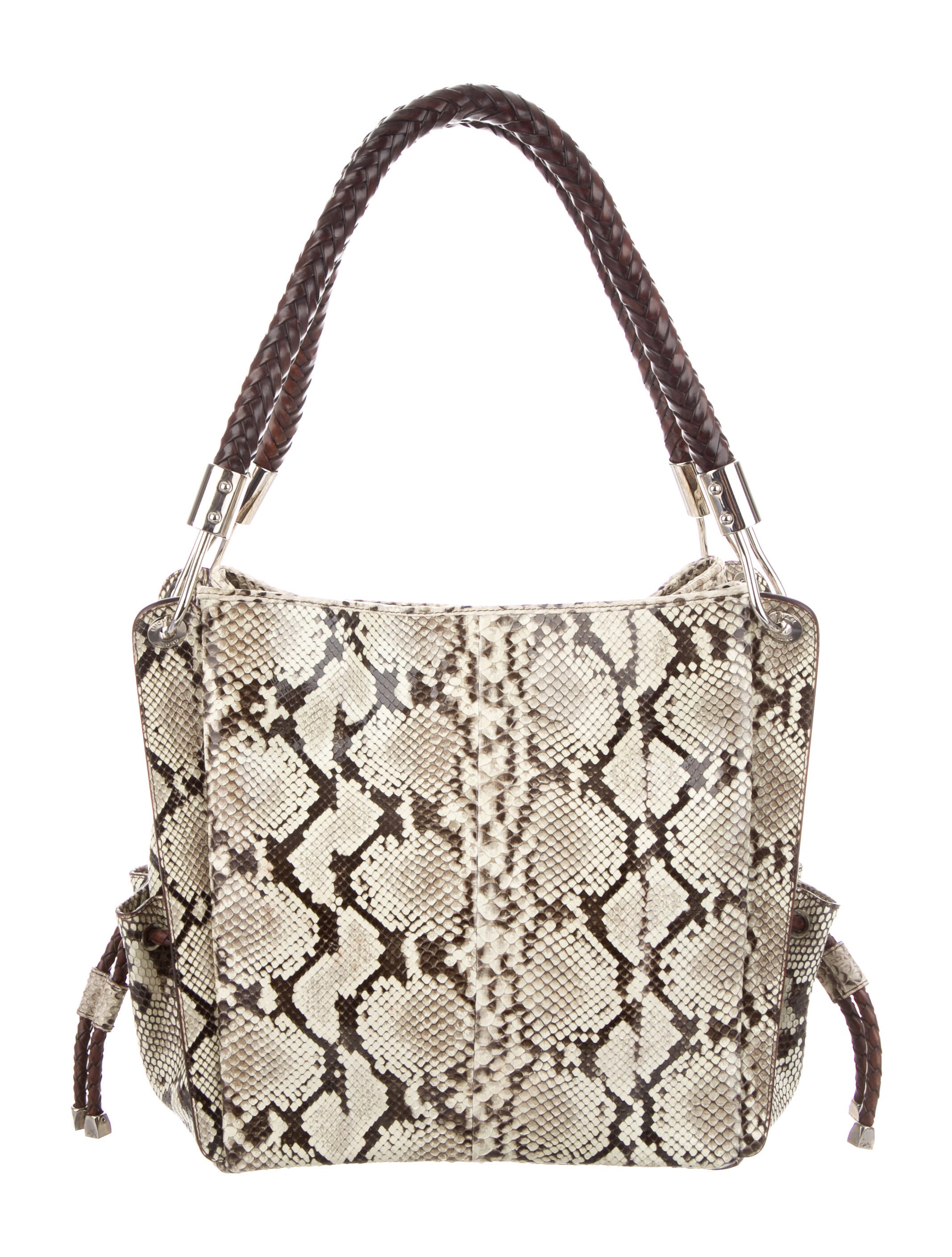 Michael Kors Leather-Trimmed Python Tote