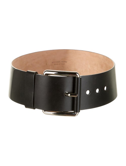 Michael Kors Wide Leather Belt Black