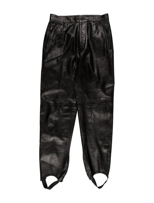 Michael Kors Leather Stirrup Pants black