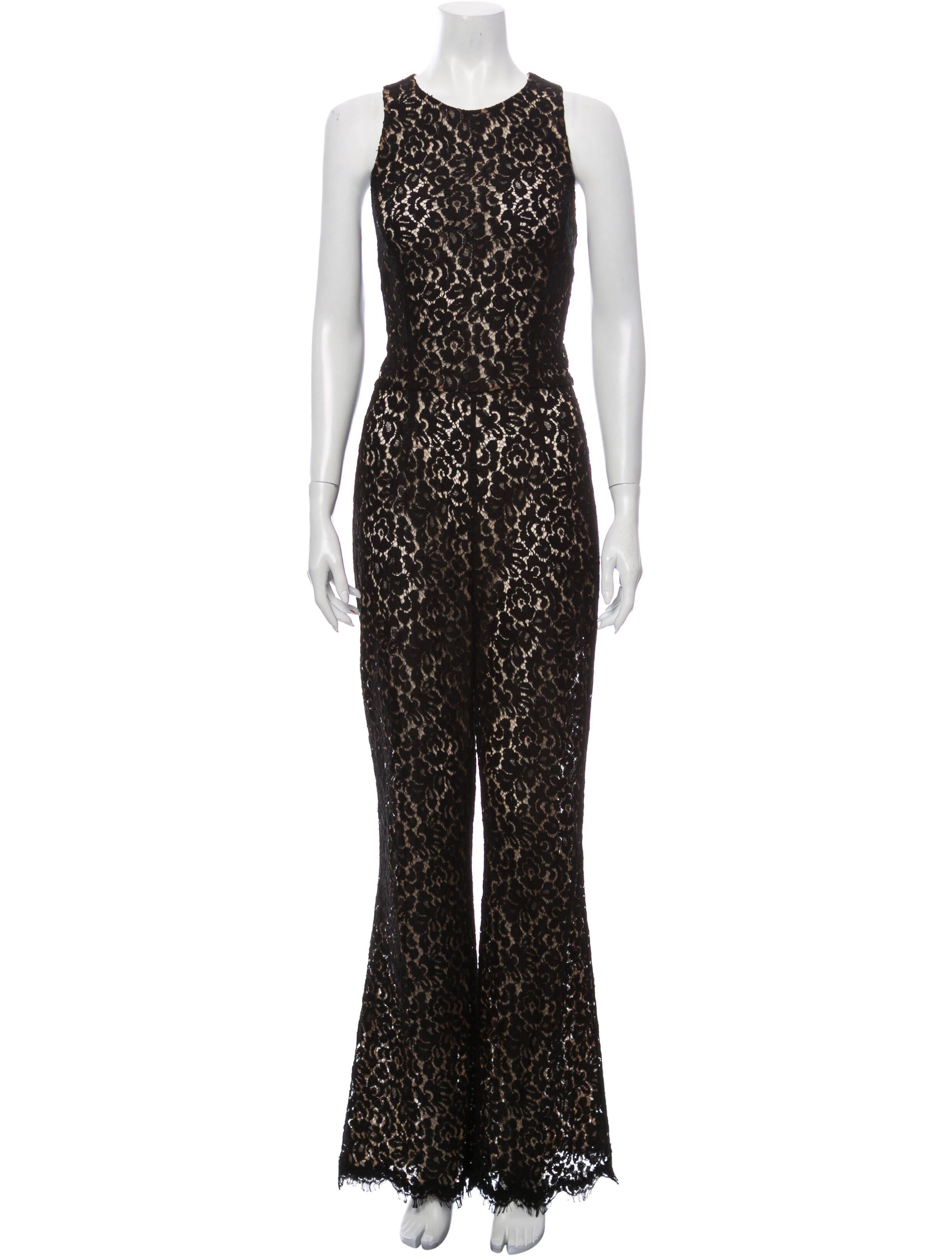 Michael Kors Lace Pattern Crew Neck Jumpsuit Clothing MIC117524