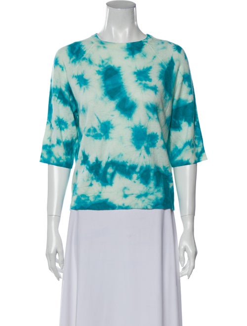 Michael Kors Cashmere Tie-Dye Print Sweater Blue