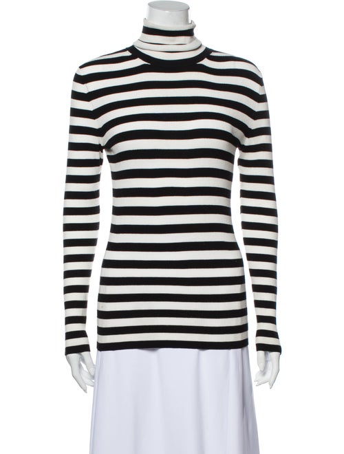 Michael Kors Striped Turtleneck Sweater Black