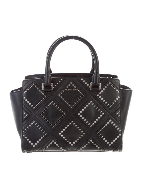 Michael Kors Leather Studded Satchel Black