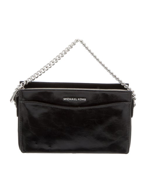 Michael Kors Distressed Leather Crossbody Bag Blac