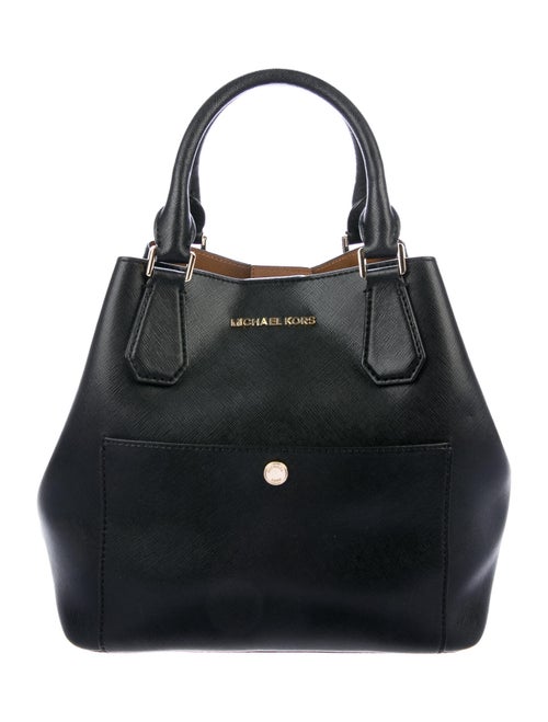Michael Kors Greenwich Leather Satchel Black