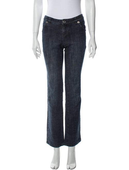 Michael Kors Low-Rise Straight Leg Jeans Blue