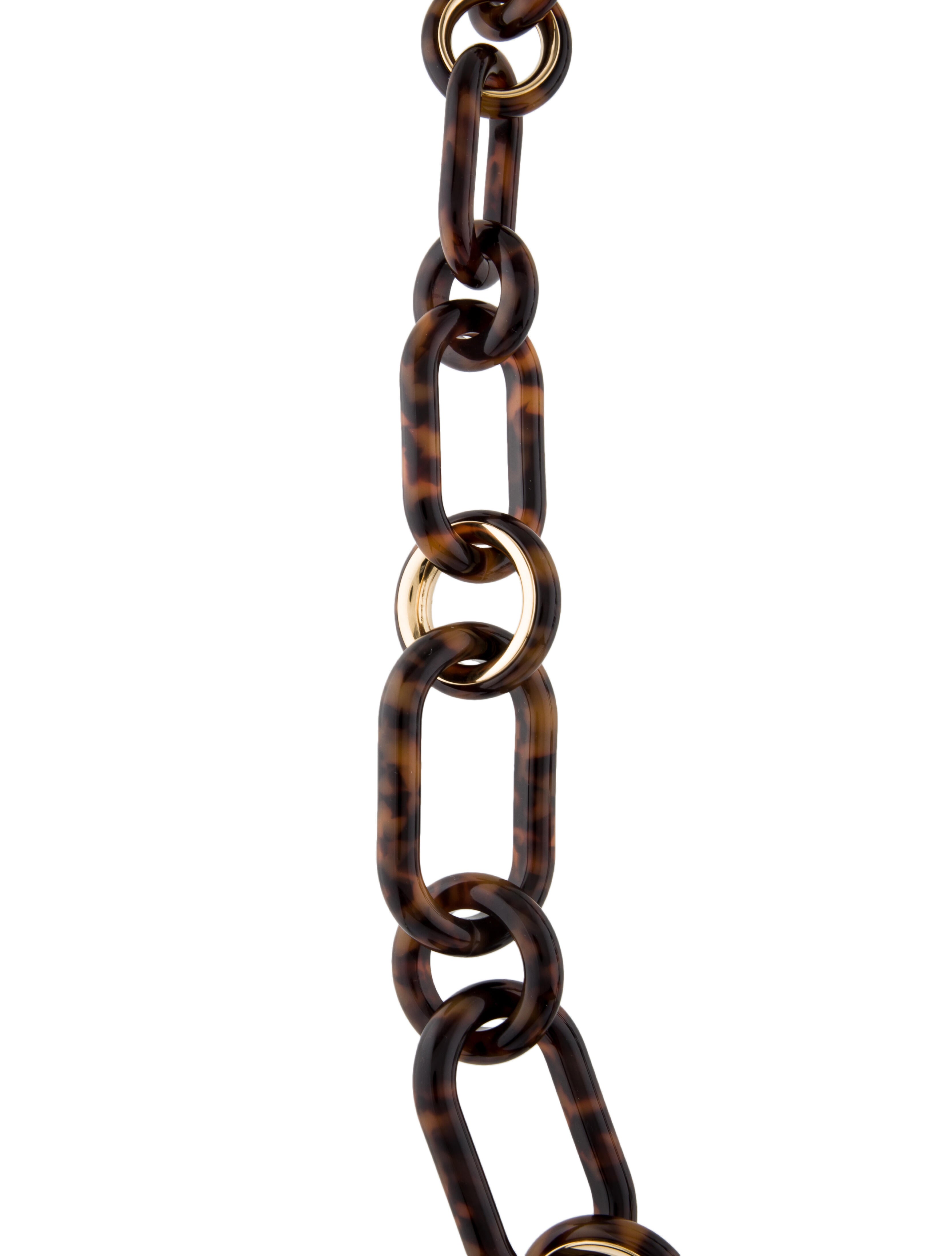 Michael Kors Tortoise Turn-Lock Chain Necklace