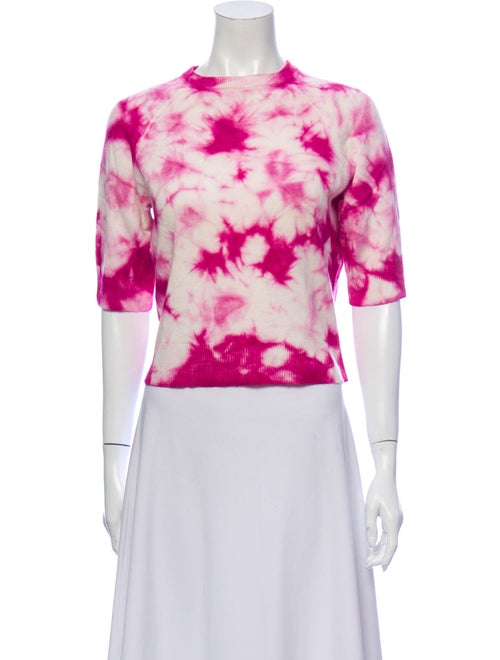 Michael Kors Cashmere Tie-Dye Print Sweater Pink
