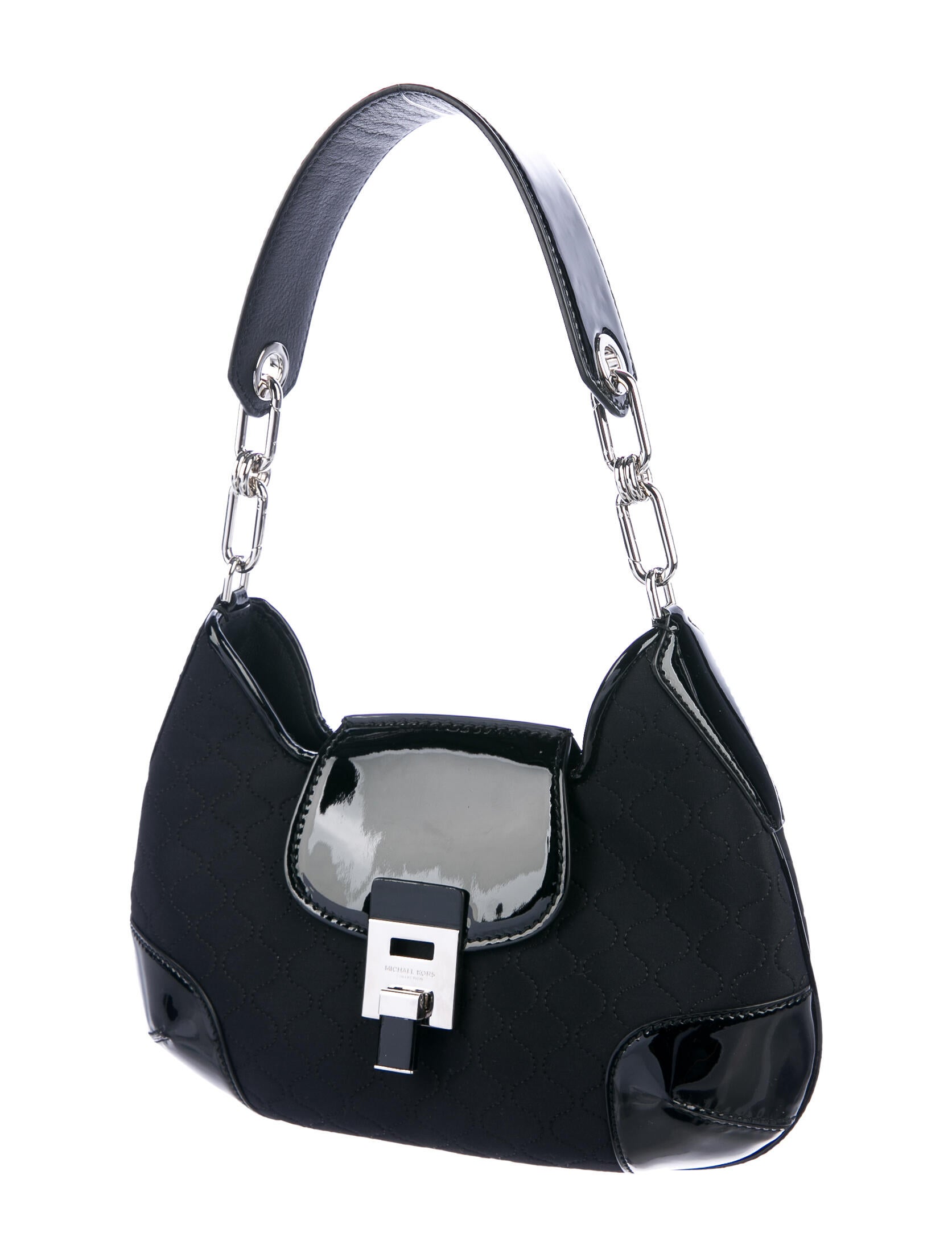 michael kors black patent leather purse