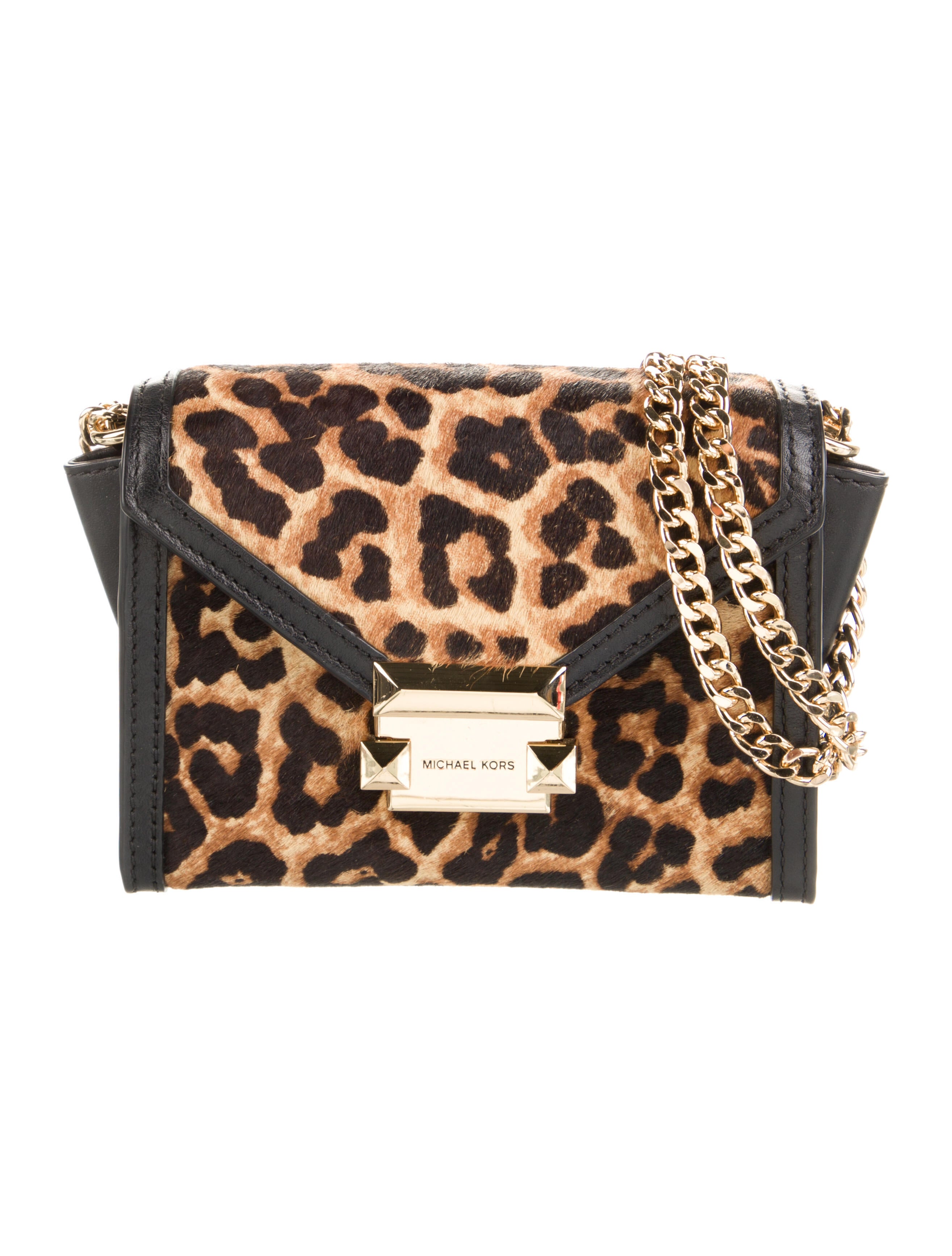 Michael Kors Leather-Trimmed Animal Print Shoulder Bag