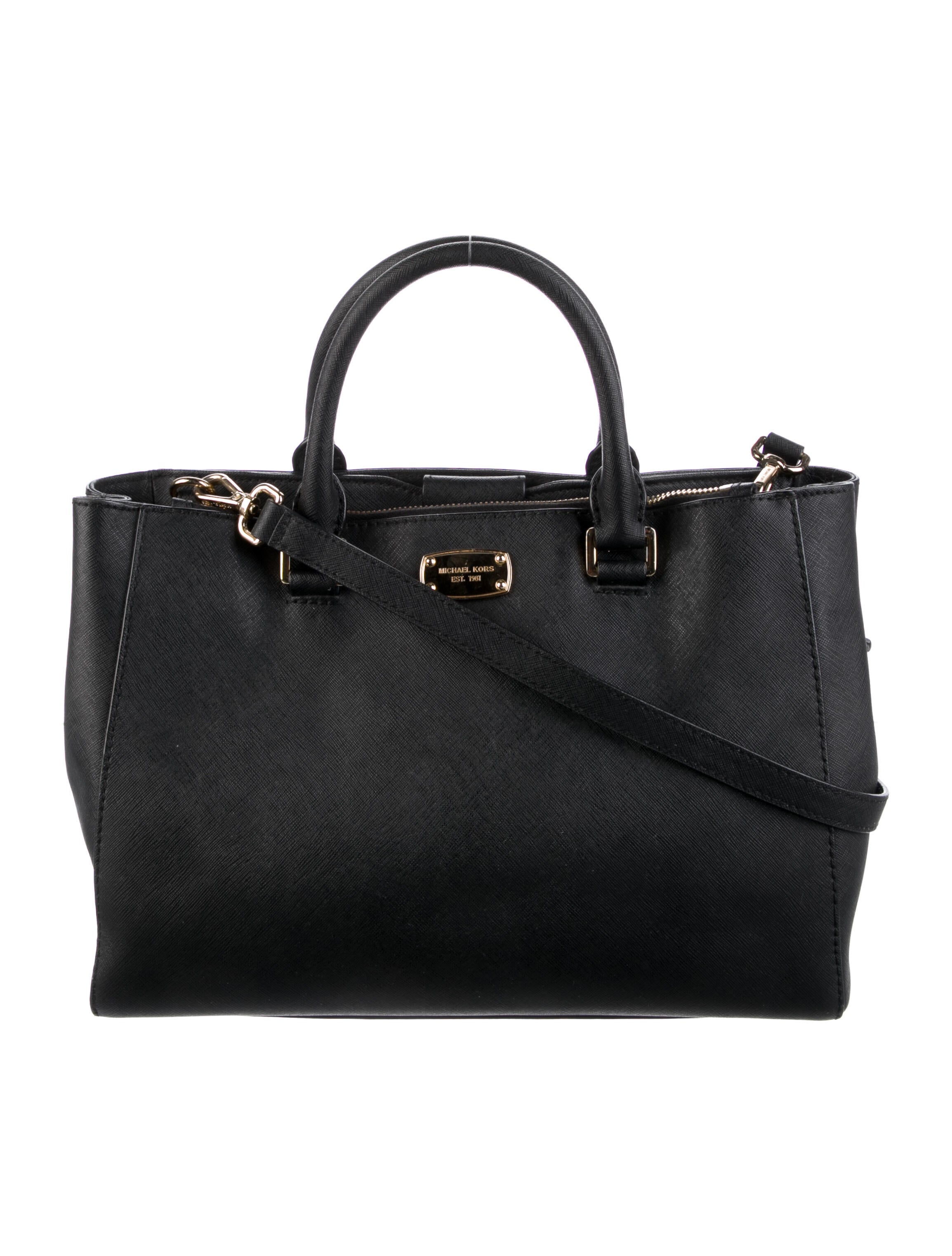 Michael Kors Saffiano Leather Handle Bag Black Handle Bags, Handbags