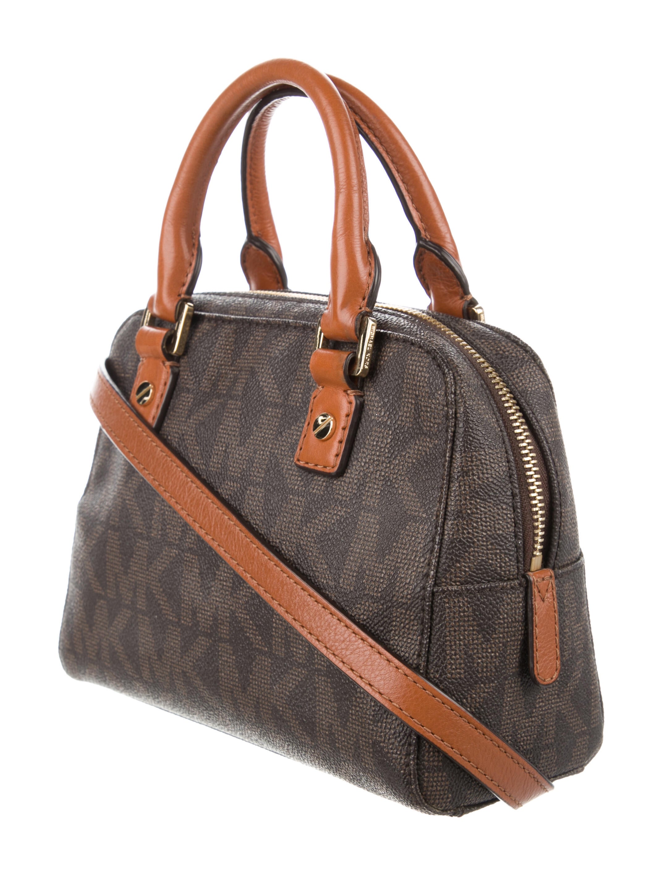 Michael Kors Coated Canvas Handle Bag Black Handle Bags, Handbags