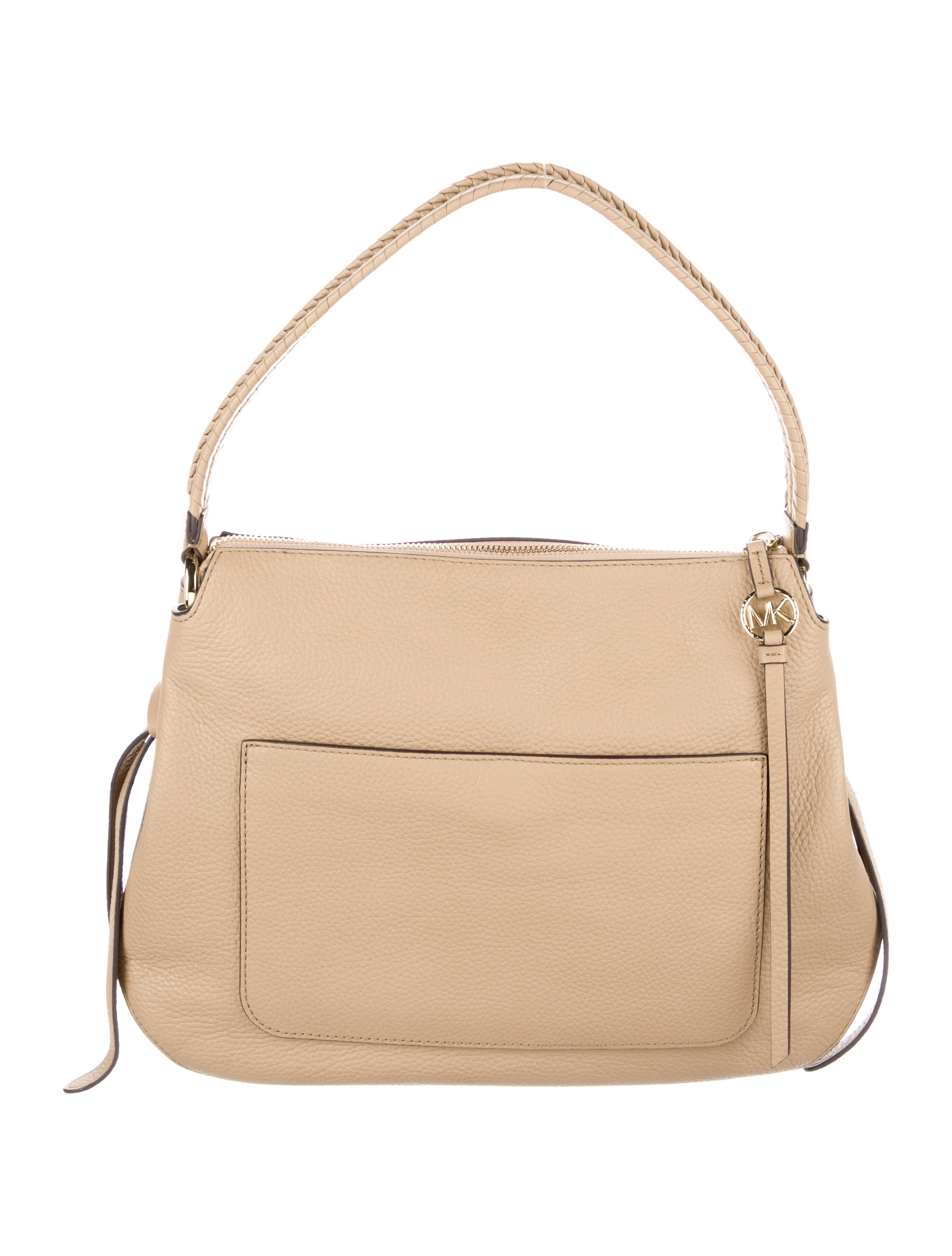 Michael Kors Leather Shoulder Bag Neutrals Shoulder Bags, Handbags