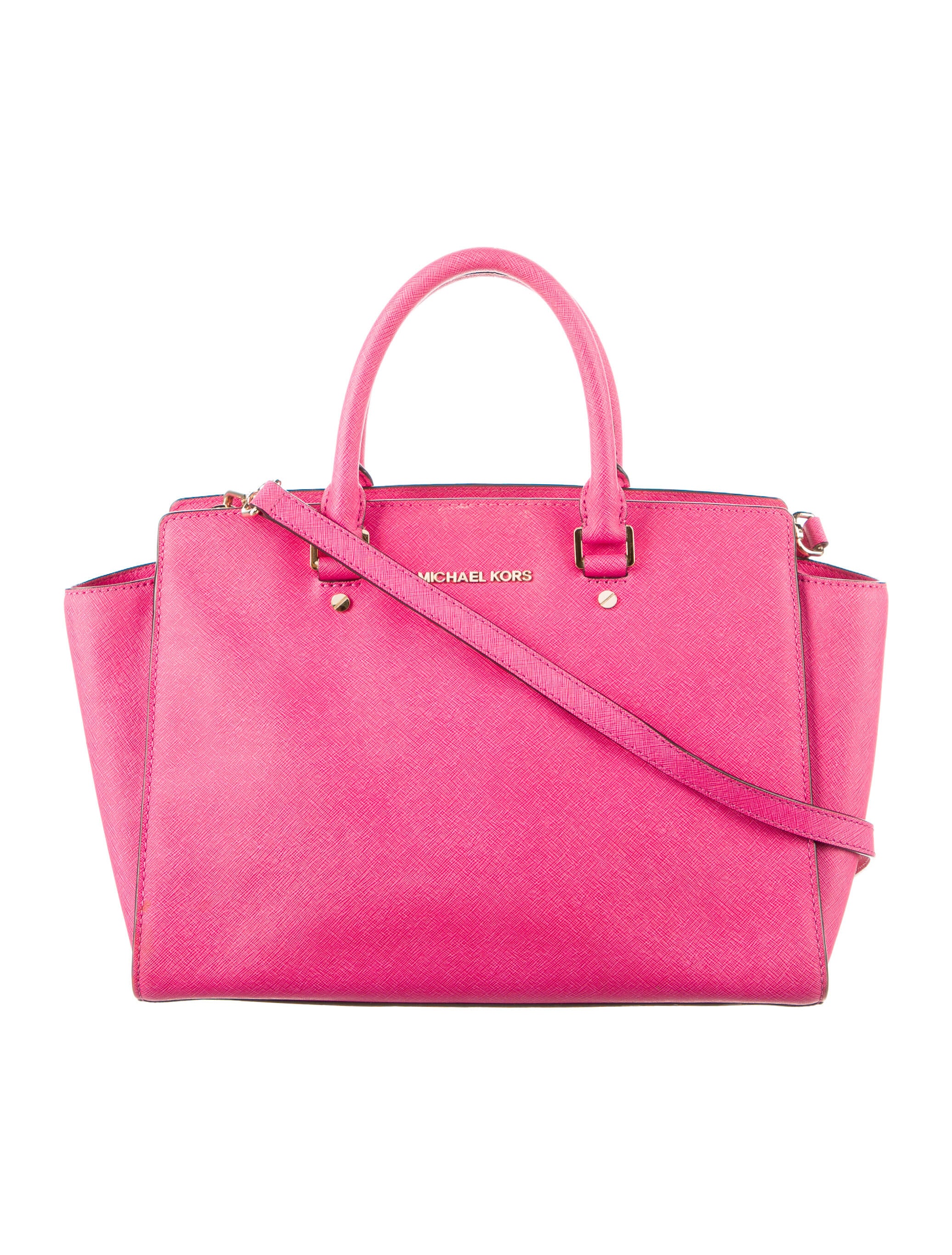 Michael Kors Saffiano Leather Crossbody Bag Pink Crossbody Bags