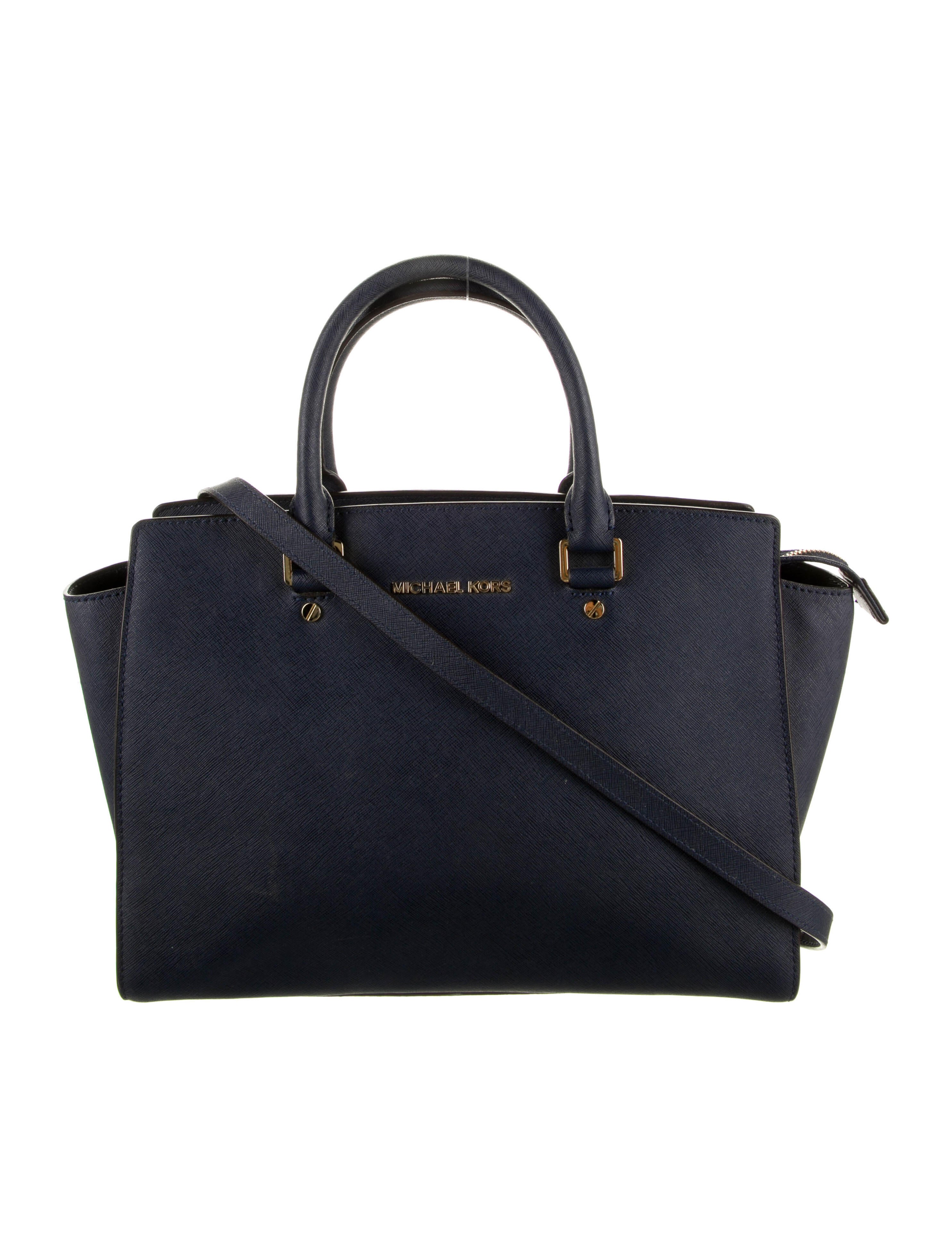 Michael Kors Saffiano Leather Handle Bag Blue Handle Bags, Handbags