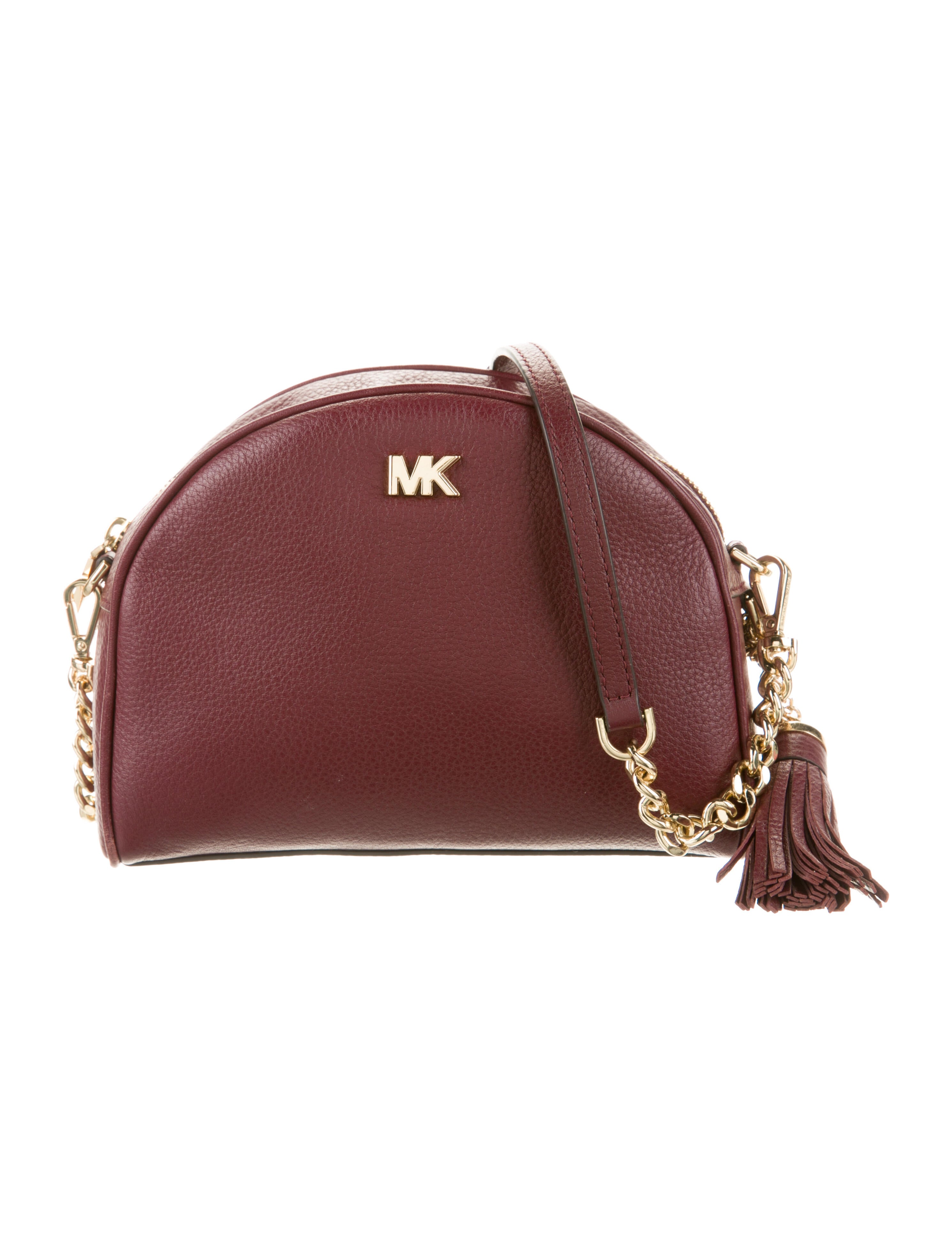 Michael Kors Leather ChainLink Crossbody Bag Burgundy Crossbody Bags, Handbags MIC205549